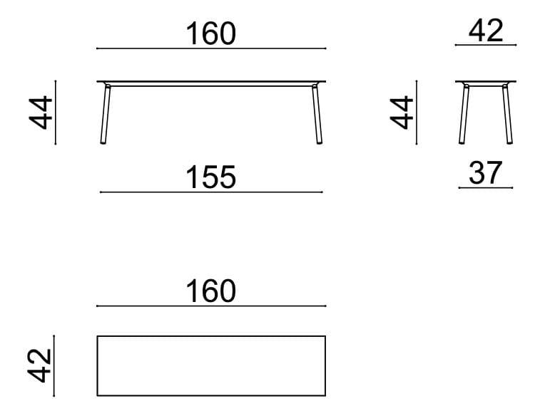 Металлическая садовая скамейка Arper Onemm ARCH-00095075 - Вид №14