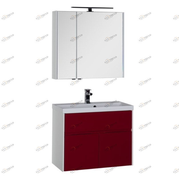 Комплект мебели Aquanet Латина 80 бордо 00181085