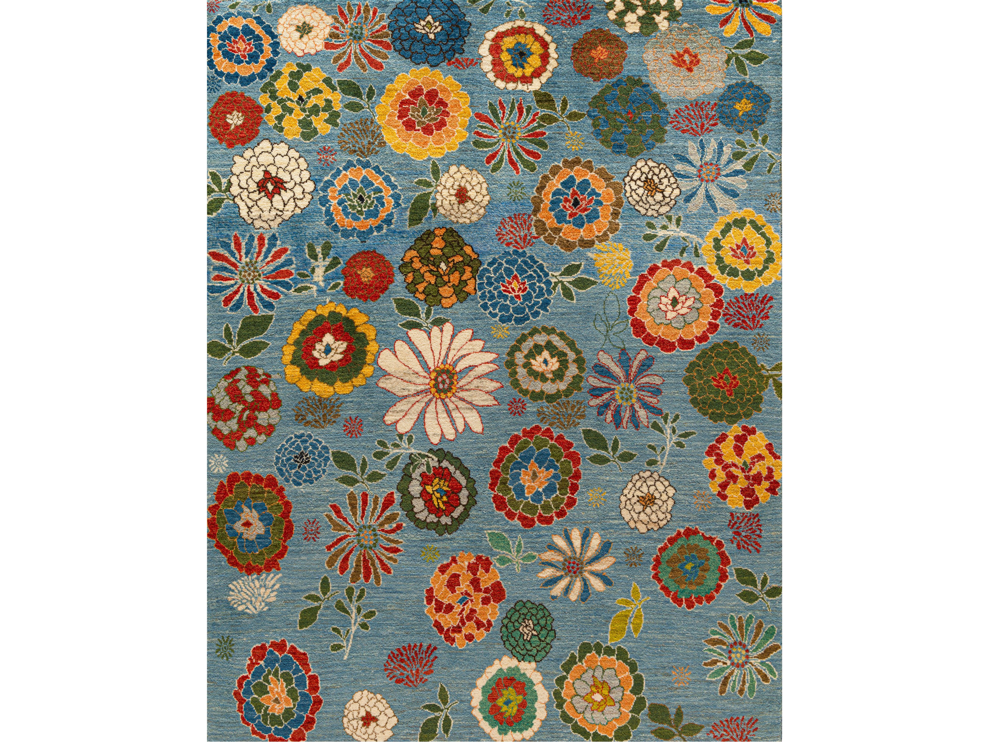 Прямоугольный шерстяной цветочный ковер Zollanvari Ikebana Kyoto-Designer ARCH-00027998 - Вид №1