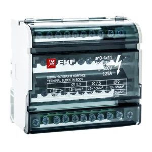 Шина нулевая EKF в защитном корпусе для электрощитов 84407559
