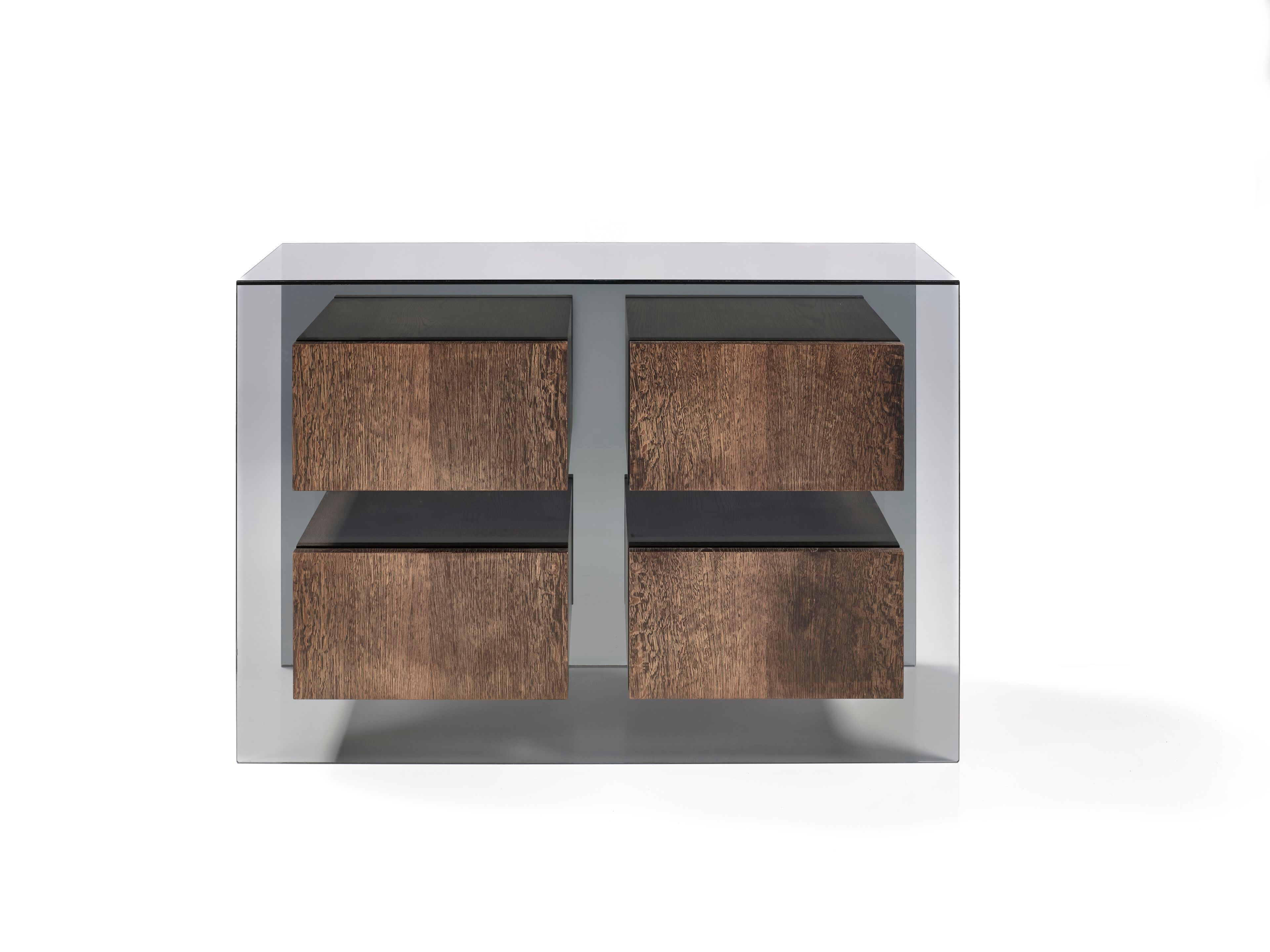 Деревянный и стеклянный комод RIVATELIER поплавок ARCH-00011765