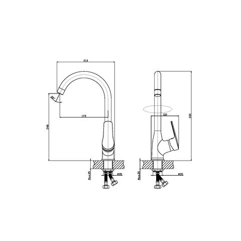 Orange Sofi M43-001cr смеситель для кухни Хром sun-id-1516893 - Вид №1