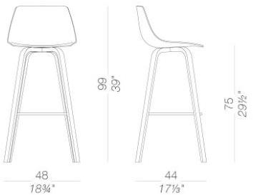 Lapalma Табурет высокий фанерный со спинкой Miunn sun-id-1491451 - Вид №5