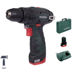 Дрель-шуруповерт аккумуляторная ударная Metabo PowerMaxx SB 600385500, 12 В Li-ion 2x2 Ач 18119464 STLM-2033695