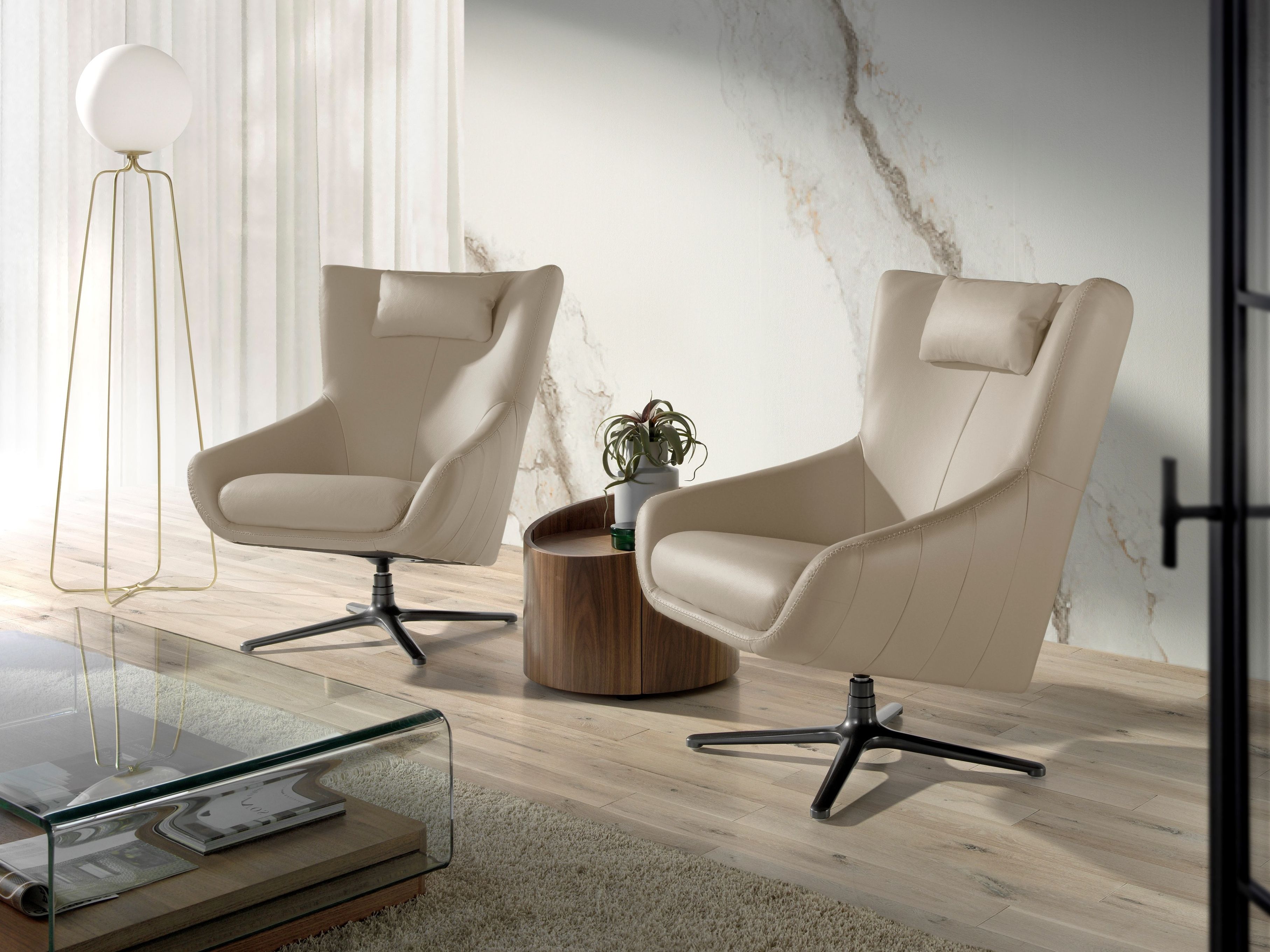 Кожаное вращающееся кресло с подлокотниками Angel Cerda 5090 ARCH-00094936 - Вид №5