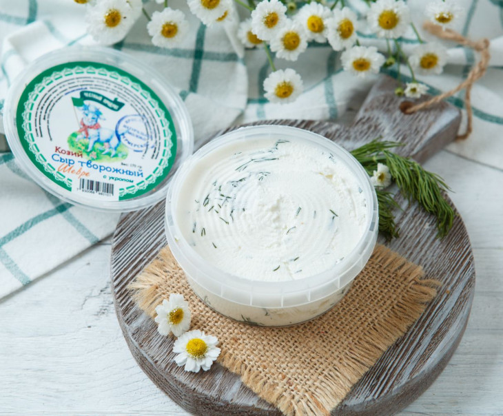 3544 Козий сыр творожный "Шевре" с укропом Вкусляндия  - Вид №2