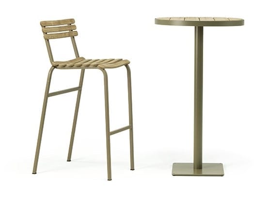 Высокий садовый стул из тикового дерева со спинкой Ethimo Laren ARCH-00035717 - Вид №4