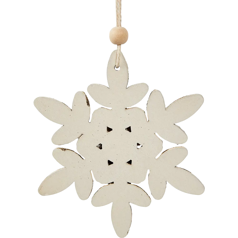 87036561 Елочная игрушка Снежинка 12x11 цвет бежевый STLM-0959096 Santreyd  - Вид №2