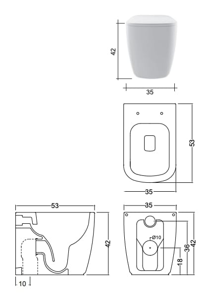 Напольный керамический туалет Nic простой ARCH-00039181 - Вид №5
