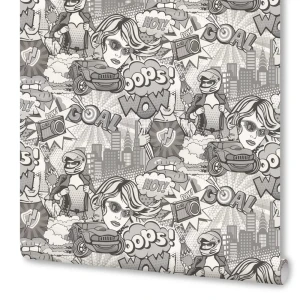 Обои флизелиновые Артекс Поп Арт серые 1.06 м 10700-02