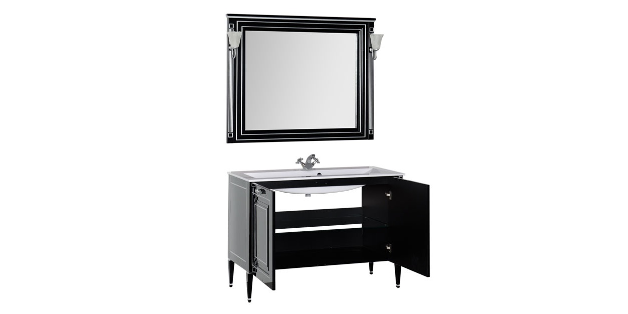 Комплект мебели Aquanet Паола 120 черный ПАЛЛАДА 00182132 - Вид №2