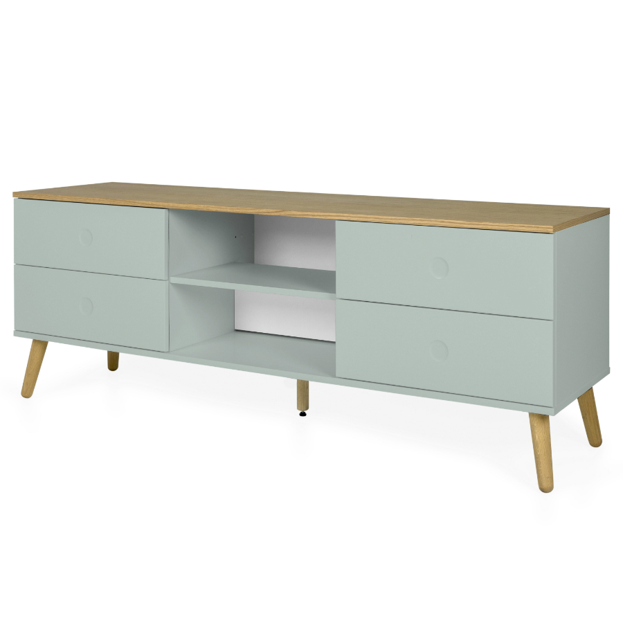 Тумба под ТВ Tenzo Dot, 60х162х43 см, дуб, зеленая 1664676 - Вид №3