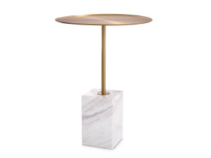 Круглый латунный журнальный столик с центральным основанием