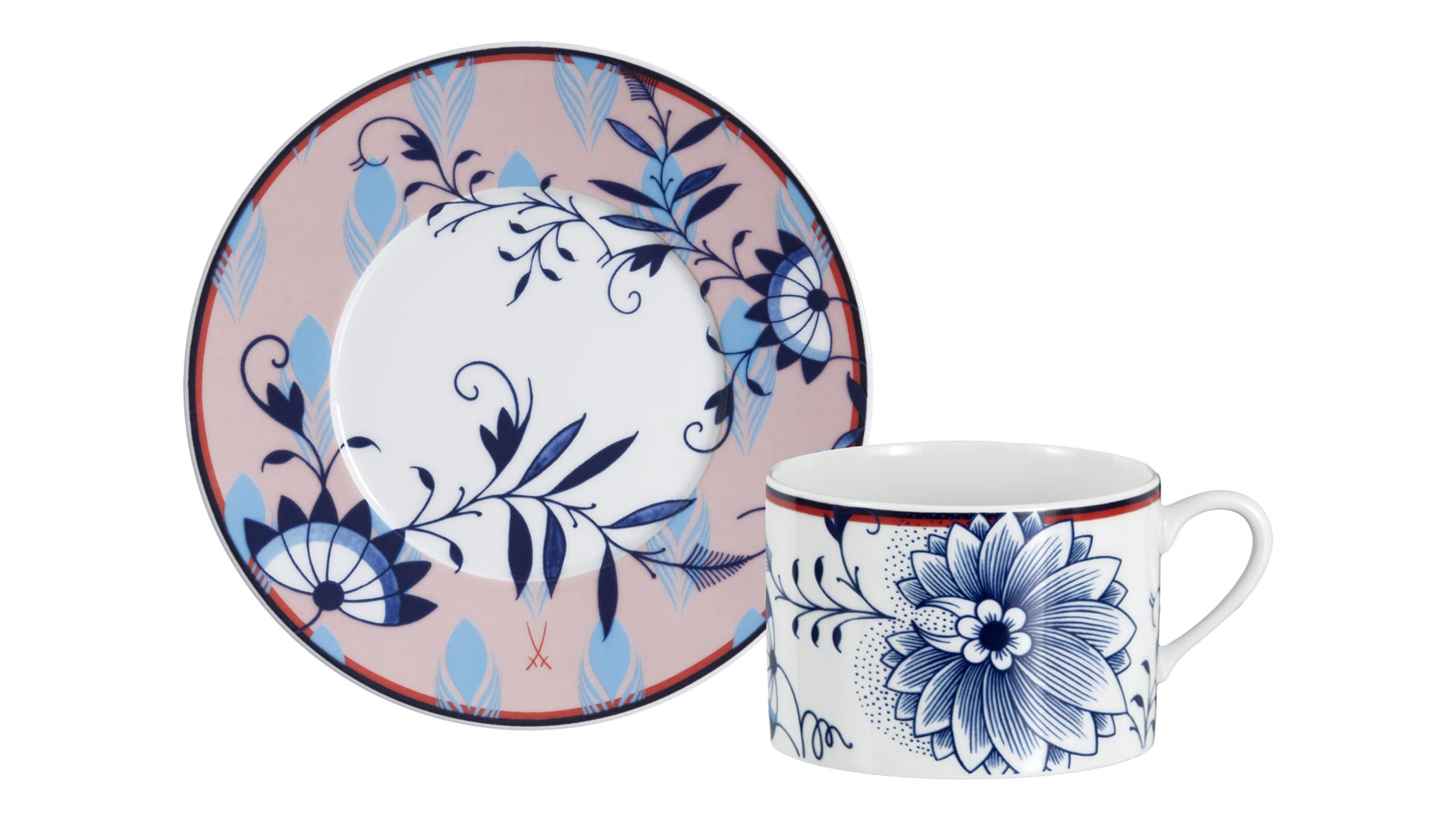 10663825 Meissen Чашка для капучино с блюдцем Meissen "Коллаж. Перья" 250мл, п/к Фарфор  - Вид №2