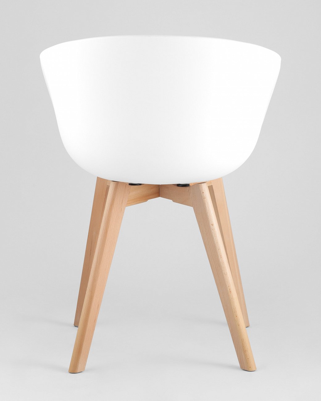 Кресло белое пластиковое с подушкой и деревянными ножками Libra STOOL GROUP ДИЗАЙНЕРСКИЕ 00-3881967 Белый  - Вид №4