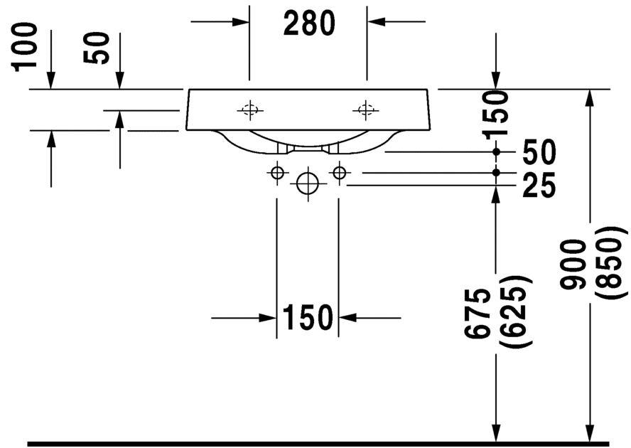 0449580000 Подвесная раковина настенная овальная Duravit Architec - Вид №2