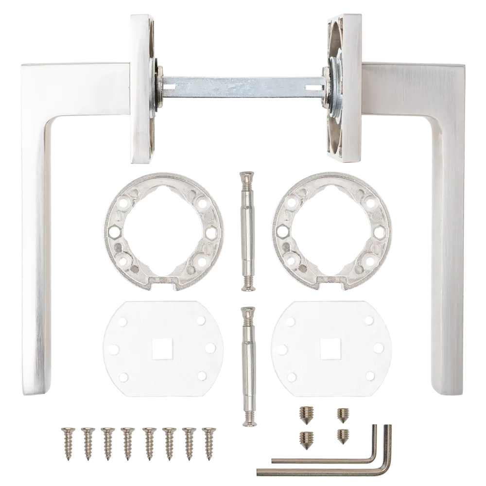 Дверная ручка на розетке Armex H-30130-A без запирания цвет никель STLM-2157320 - Вид №2