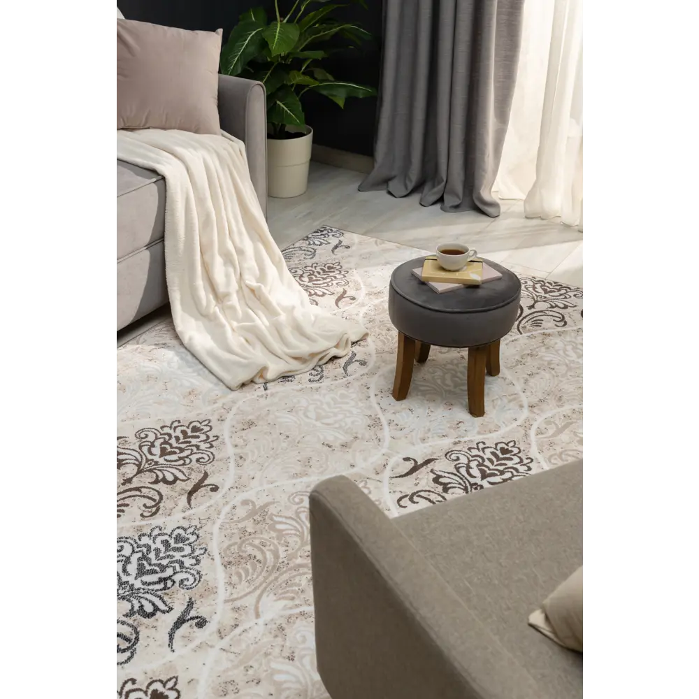 Ковер полипропилен Люкс L013 100x200 см цвет бежевый MERINOS STLM-2071002 - Вид №4