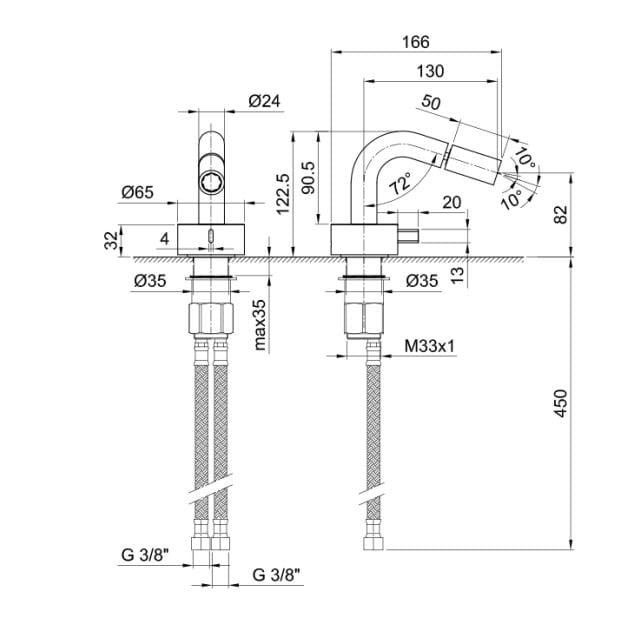 Смеситель для биде с одним отверстием ABOUTWATER AF/21 ARCH-00140602 - Вид №2