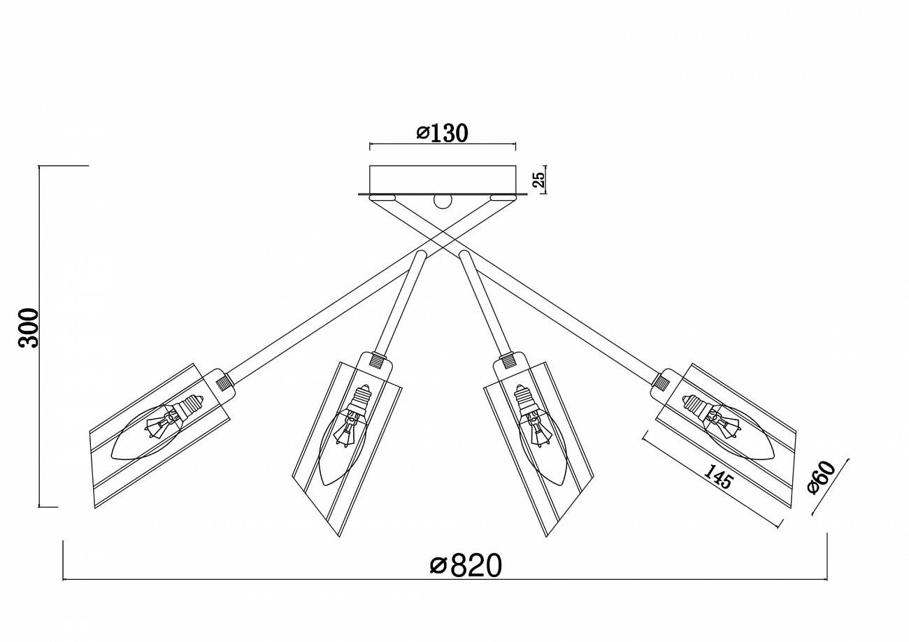 Светильник потолочный на 8 ламп хром Alma FR5097CL-08CH FREYA MODERN 00-3957016 Хром - Вид №2
