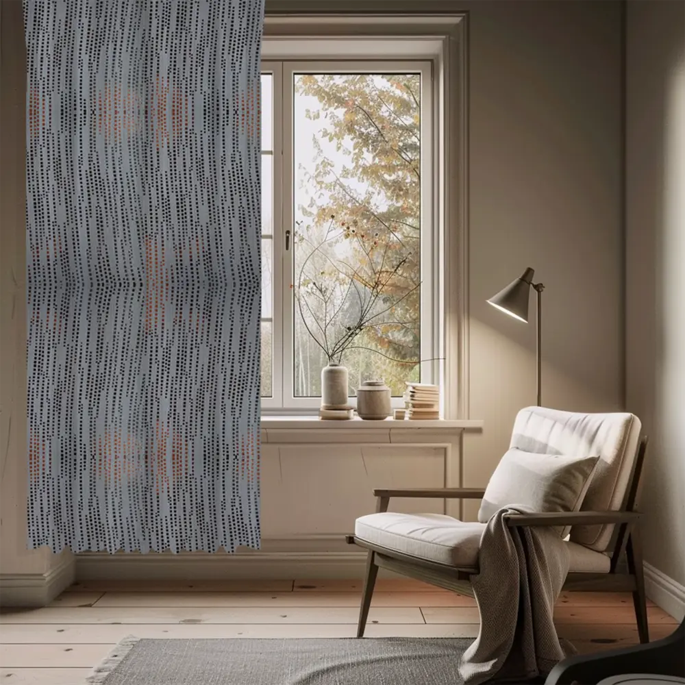 WITERRA Штора на ленте Дождь серый 200x280 см для гостиной и спальни 89399730 STLM-1574553