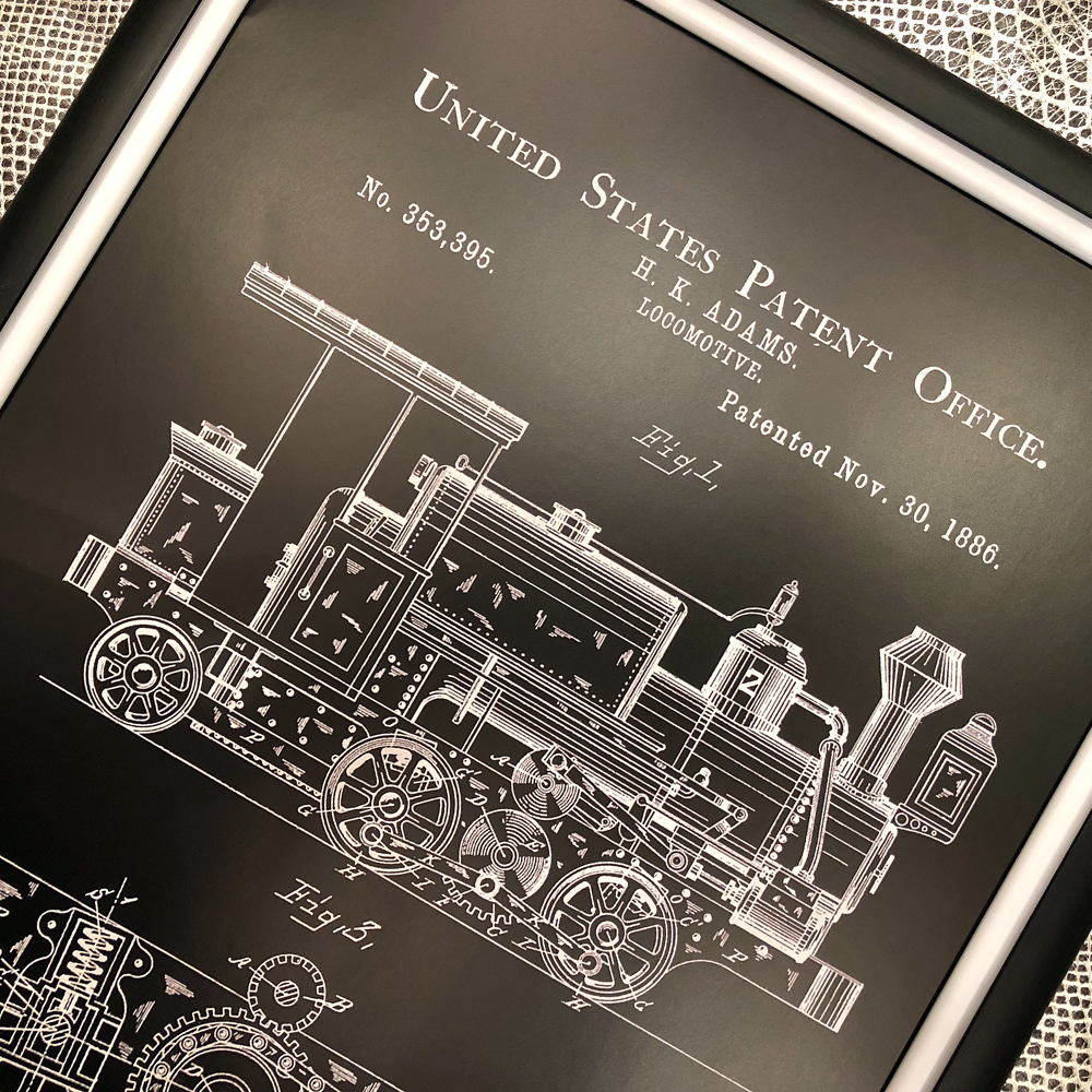 896521309_1818 Арт-постер «Патент на локомотивный вагон, 1886» Object Desire  - Вид №2