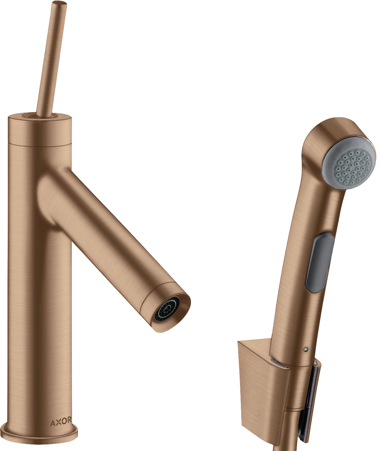 10300310 Смеситель для раковины 90, однорычажный, с ручным душем-биде и душевым шлангом 1,60 м AXOR STARCK