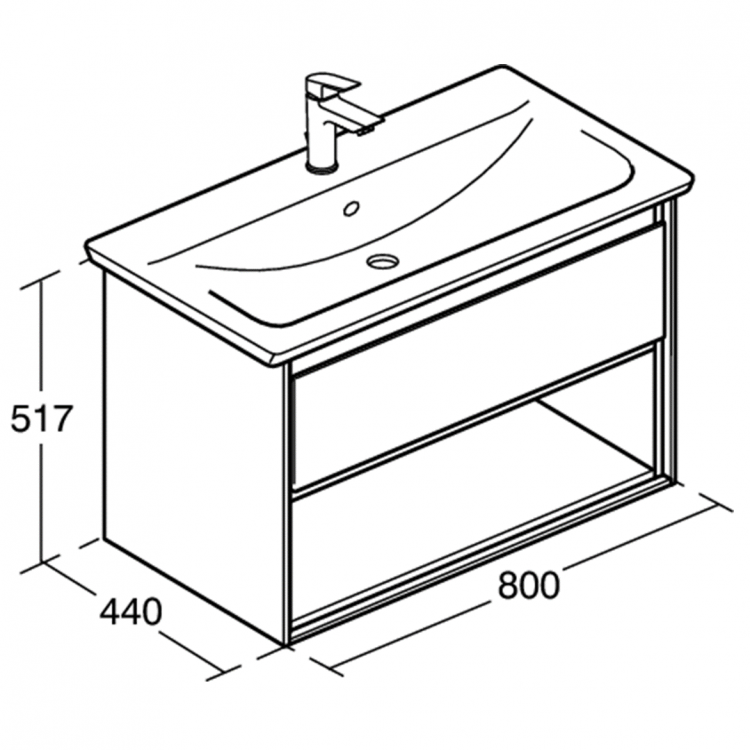 E0827EQ Тумба для раковины 80 см Ideal Standard CONNECT AIR - Вид №7