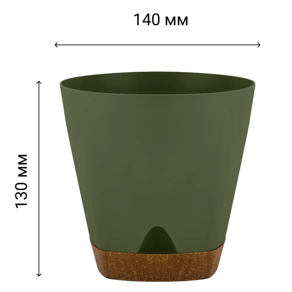 Горшок для цветов Ingreen Wood Ø14 h13 см v1.35 л пластик тайга 89452790 STLM-2039423 - Вид №4