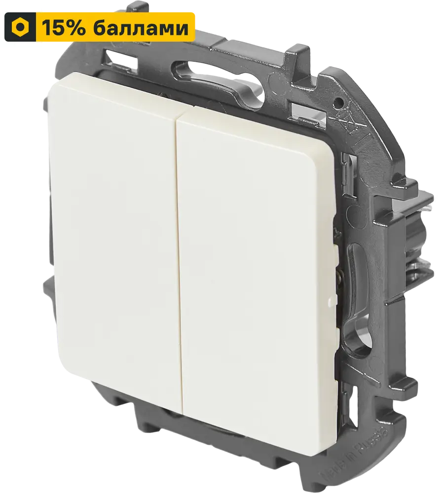 LEXMAN LILIAN — двухклавишный выключатель скрытого монтажа в жемчужном исполнении 86761701