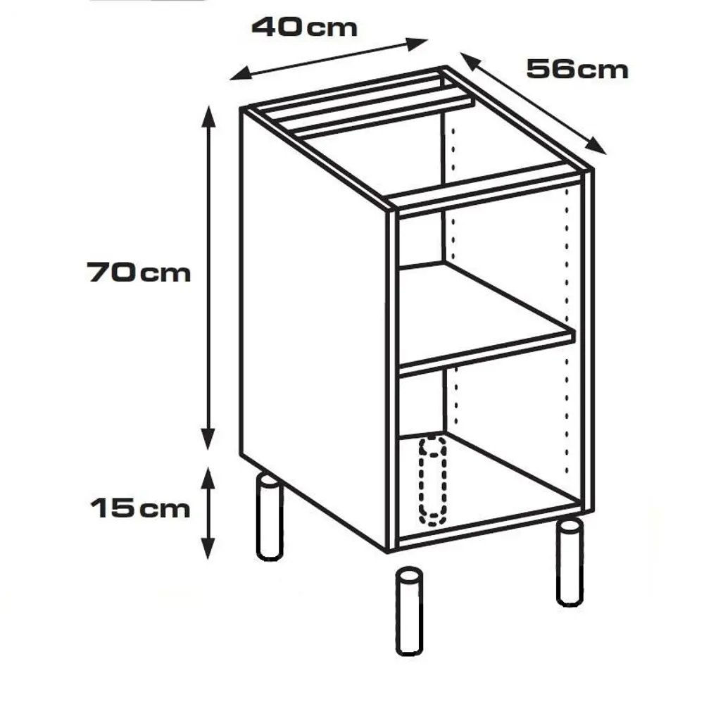 Каркас напольный 40x70x56 см, ЛДСП, цвет белый 15121235 STLM-2094074 DELINIA  - Вид №5