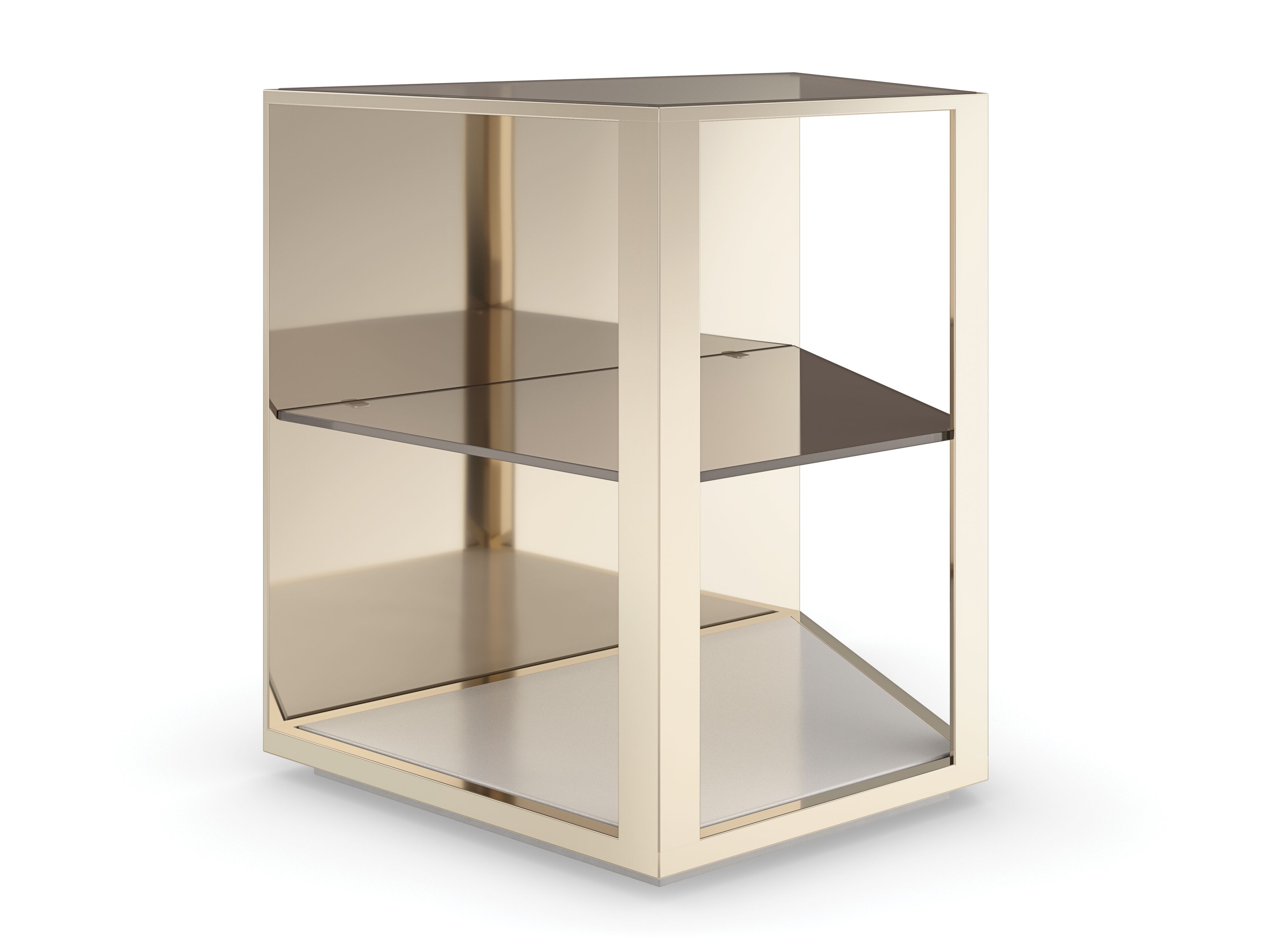 Высокий журнальный столик из зеркального стекла Caracole REFRACTION ARCH-00098922