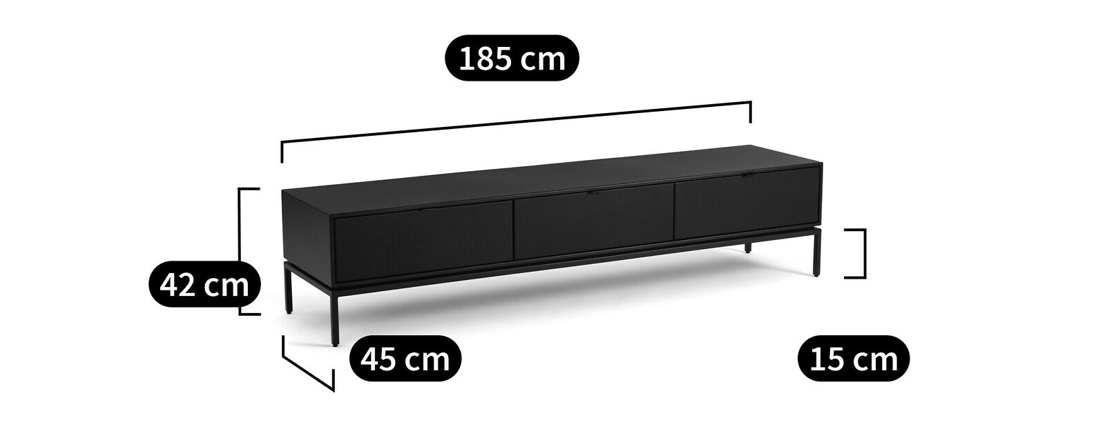 Металлический и кожаный шкаф для телевизора с ящиками AMPM Réalto ARCH-00063273 - Вид №4