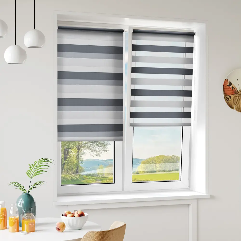 Штора рулонная день-ночь Порто 80x160 см серая MIAMOZA STLM-2064464 - Вид №2