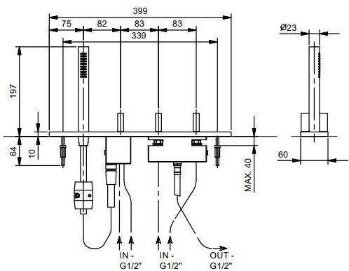 ABOUTWATER Смеситель для ванны Waterfall с ручным душем Ak/25 Fantini Rubinetti sun-id-1402729 - Вид №6