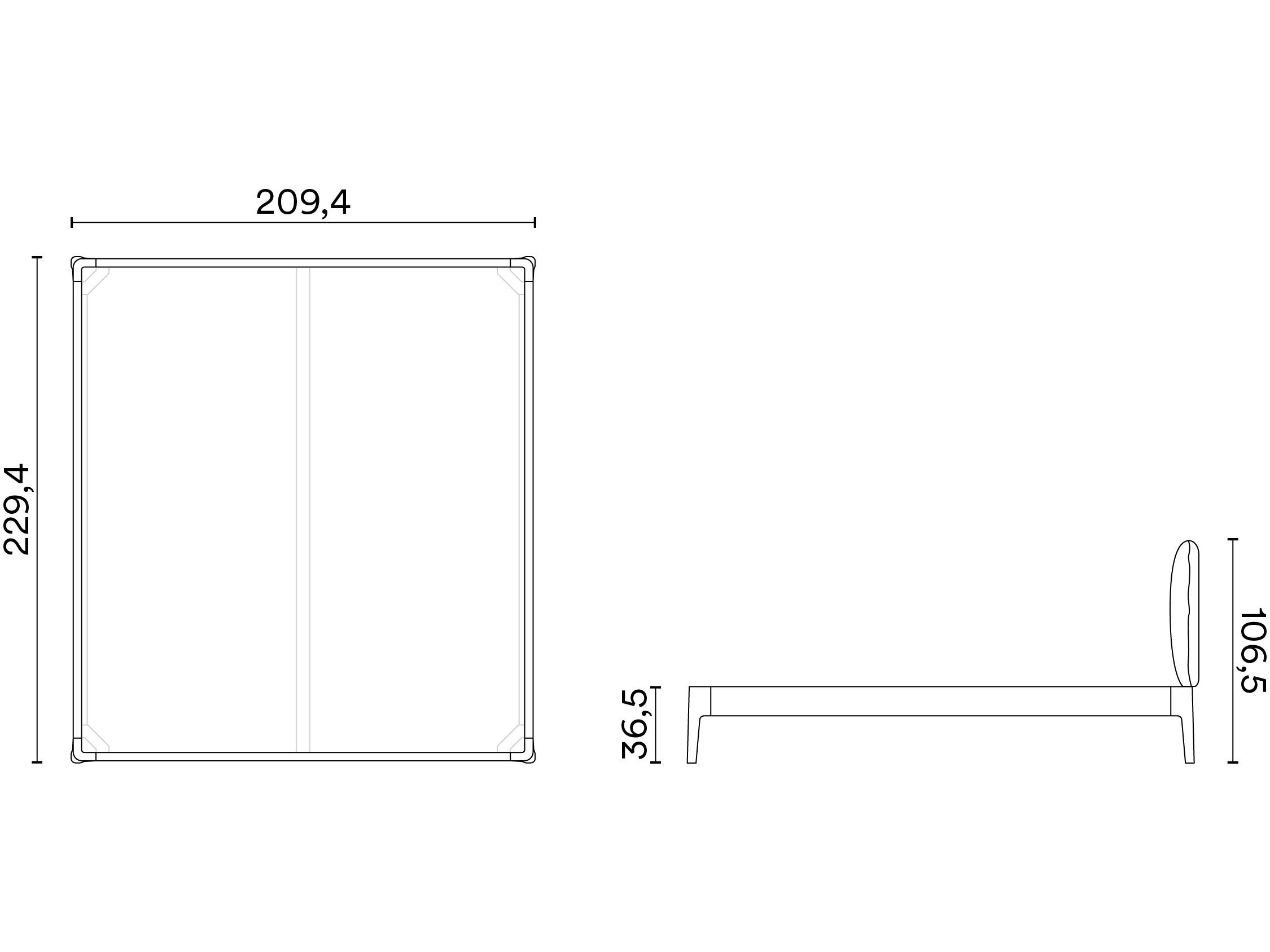 Деревянная двуспальная кровать с мягким изголовьем Noah Living белье ARCH-00049322 - Вид №28