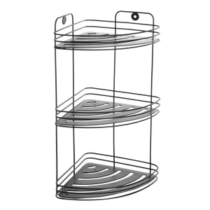 Полка для душа Delphinium Блэки угловая 3 яруса цвет черный матовый