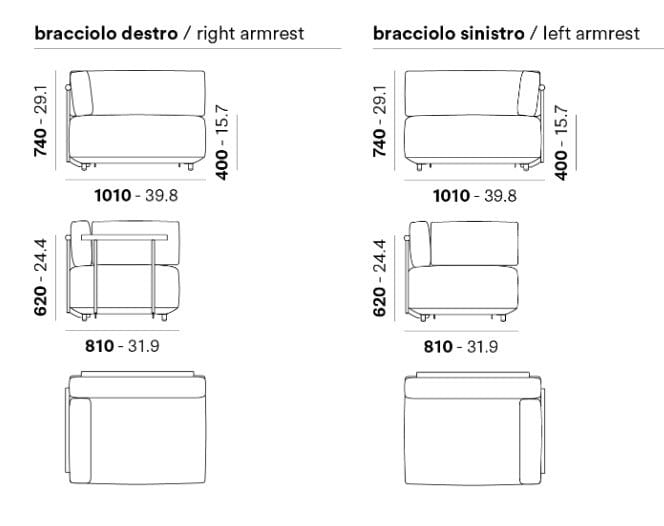 Ткань сад диван с полуостровом Pedrali Arki-Sofa ARCH-00003020 - Вид №2