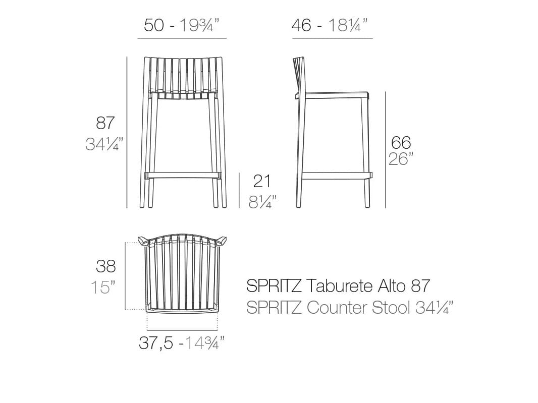Полипропиленовый садовый стул Vondom Spritz ARCH-00149620 - Вид №5