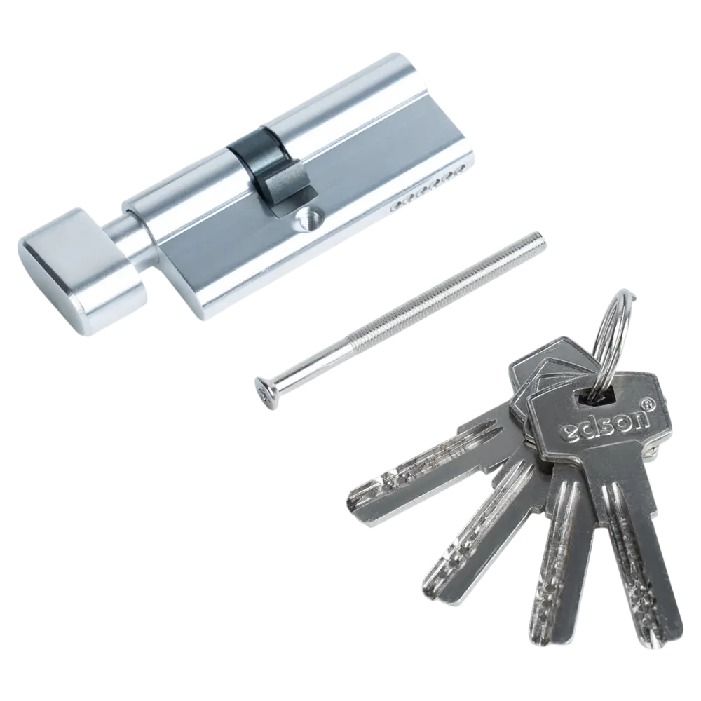 Цилиндр EDS-CYL 30x40 мм ключ/вертушка цвет хром EDSON STLM-2108645 - Вид №2