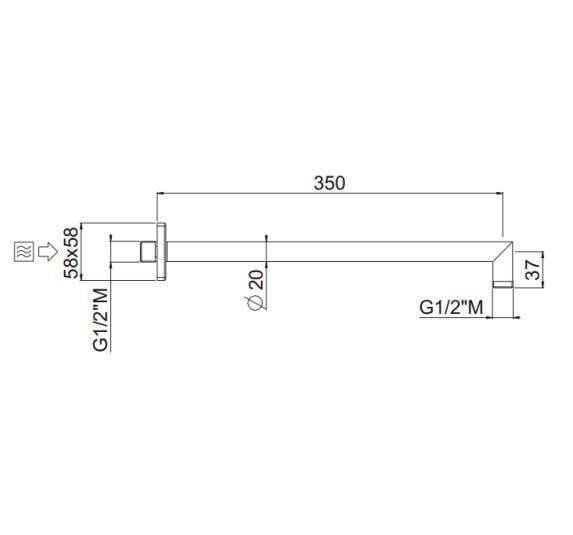 Душевая рука CARIMALI BRACCIO DOCCIA SPIGOLO ARCH-00101225 - Вид №2