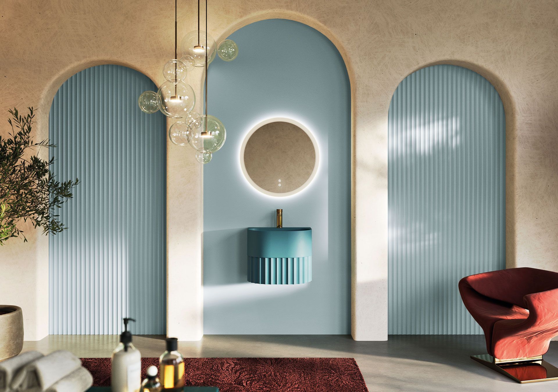 Овальная подвесная раковина из Акрона© Acquabella Underwater ARCH-00089111 - Вид №1