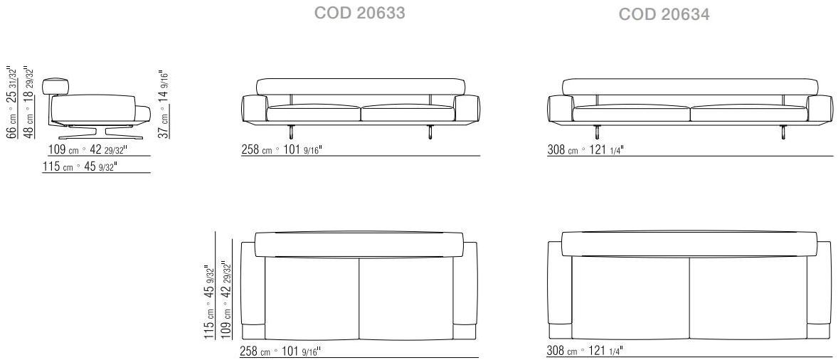 Flexform 2-х местный тканевый диван со съемным чехлом Wing sun-id-1495950 - Вид №5