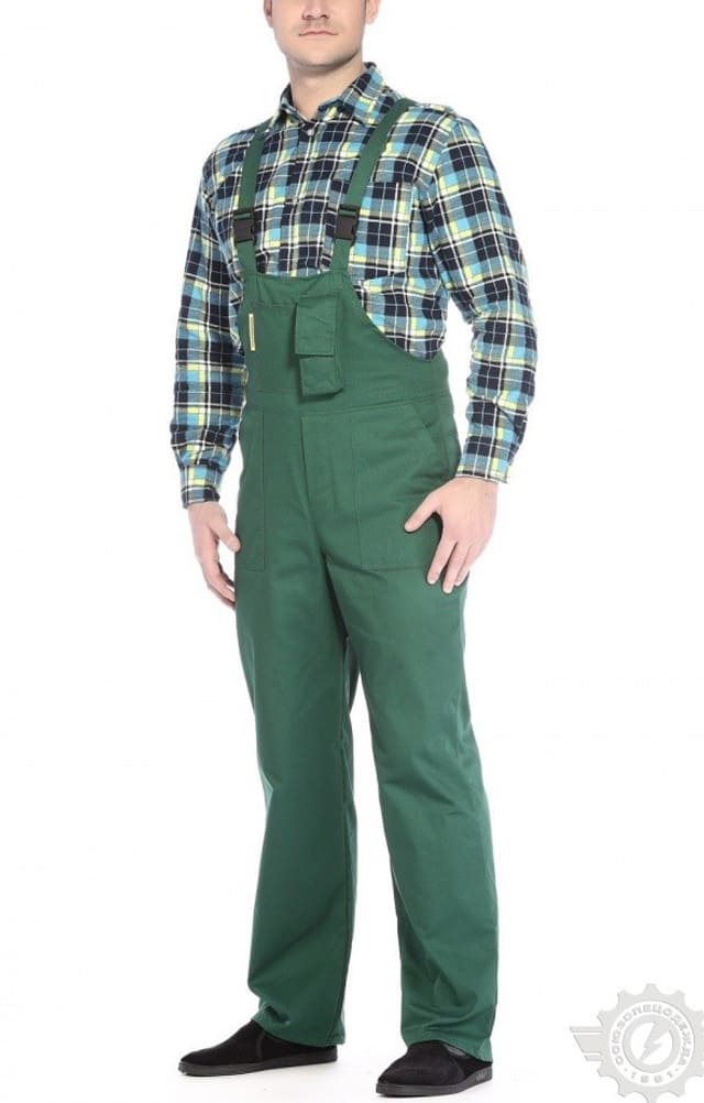 65606 Полукомбинезон "Эксперт-2" зеленый  Летняя спецодежда  размер 52-54/182-188  - Вид №2