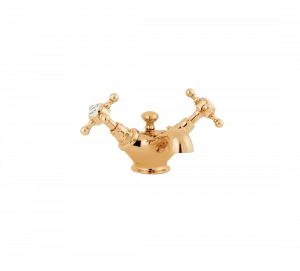 Gentry Home Смеситель для раковины мостик на 2 отверстия 200мм Mayfair Темное золото GH101339