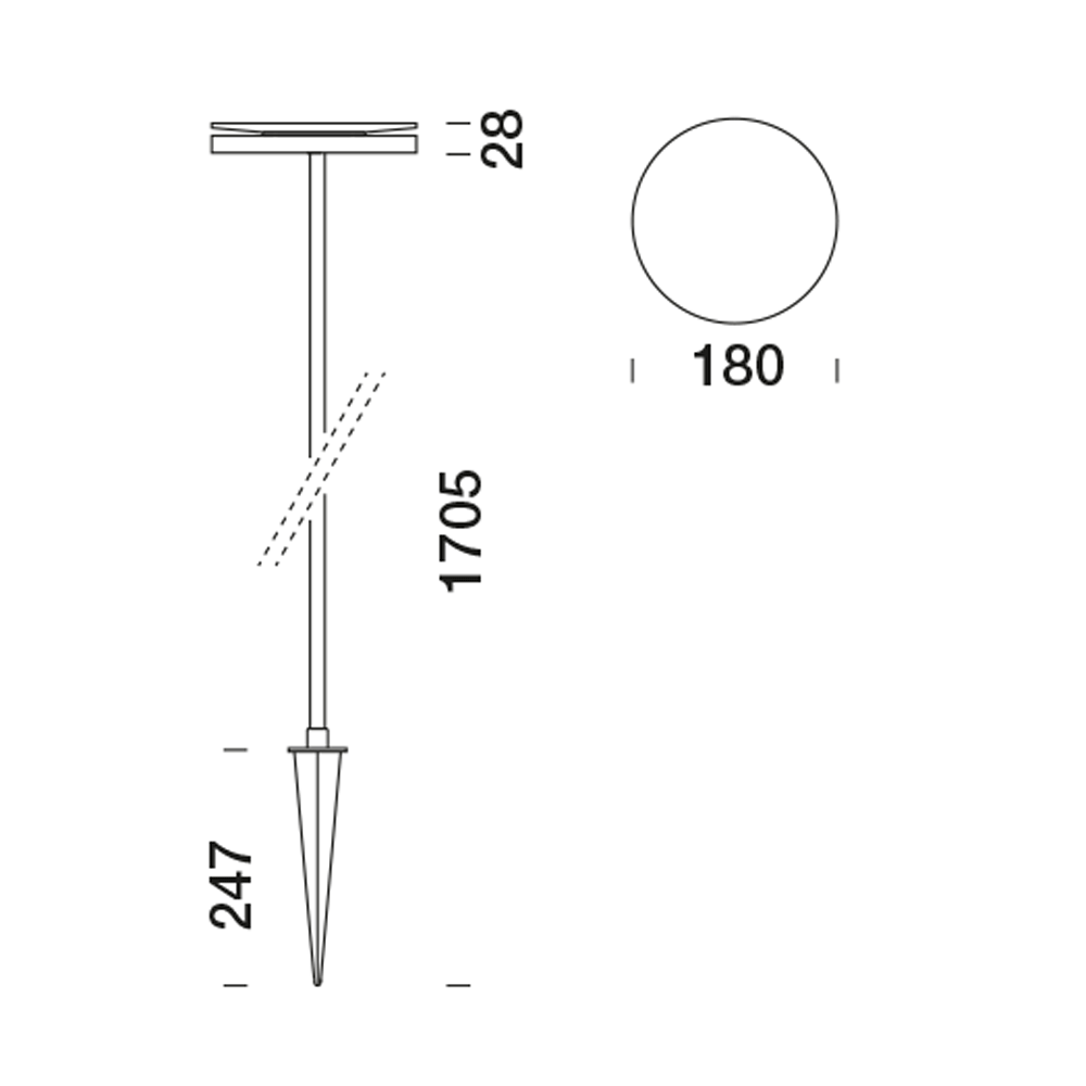 9402316 Мобильный светильник Platek CHIODO Picchetto (mobile)  CHIODO h. 1700 mm - LED 3000K 93°  - Вид №21