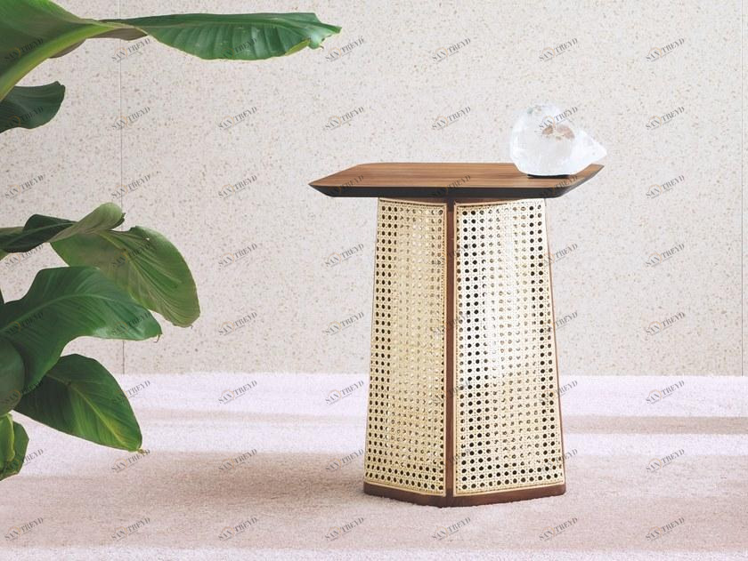 Miniforms Квадратный журнальный столик из венской соломы и дерева Colony sun-id-1461960