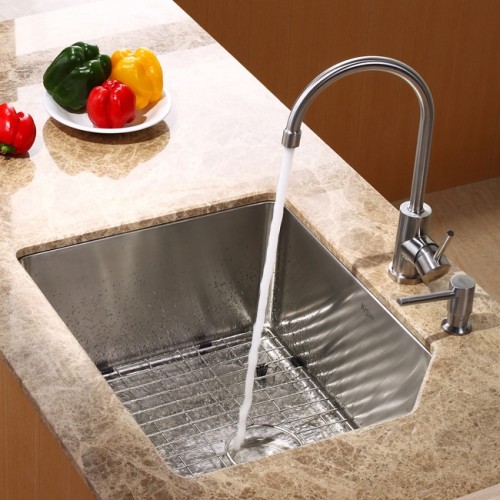 KHU121-23-KPF2160-KSD30SN Накладная раковина на столешницу  прямоугольная Krausru  - Вид №4