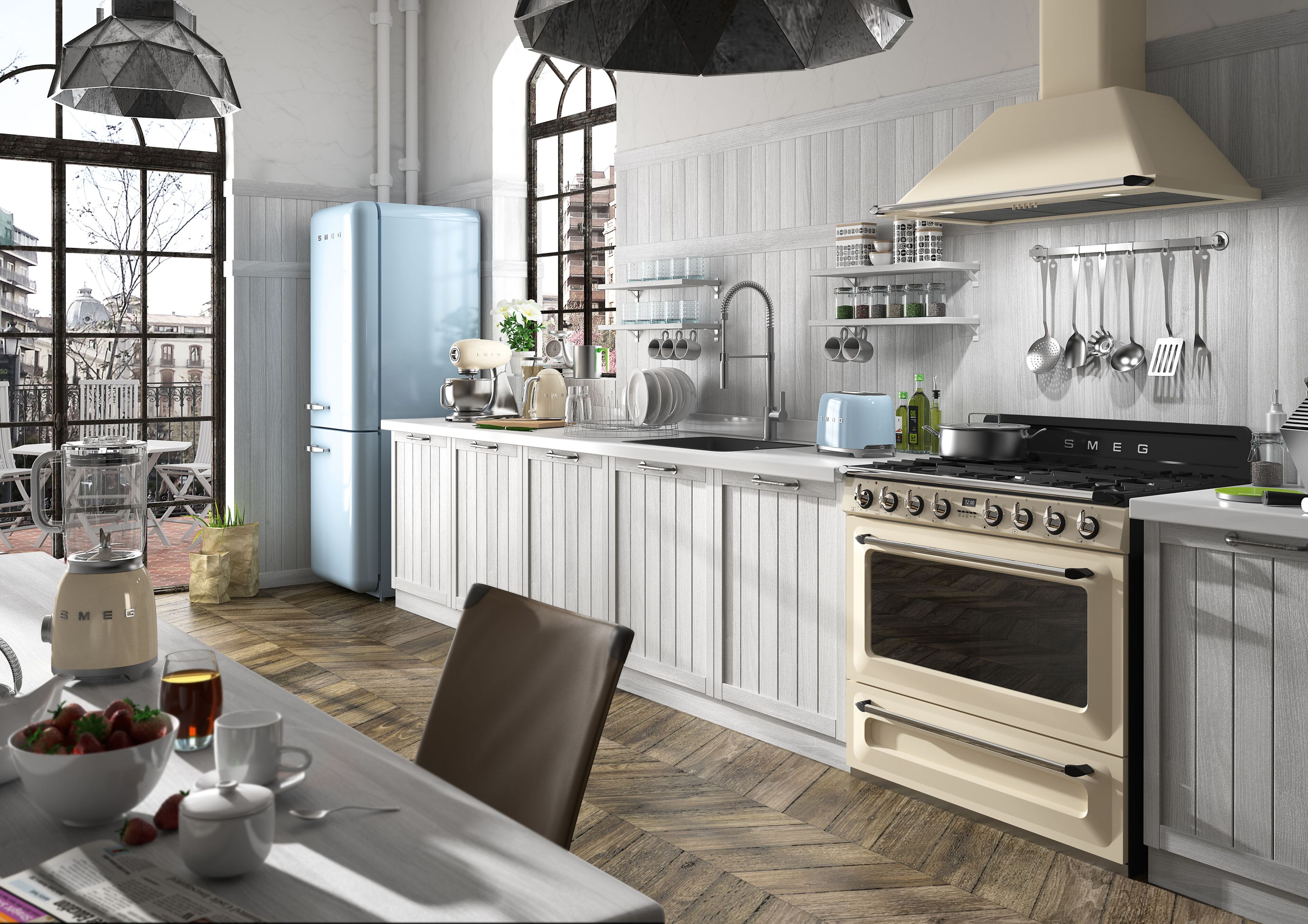 Отдельно стоящая кухня с газовой плитой Smeg Виктория ARCH-00103990 - Вид №2