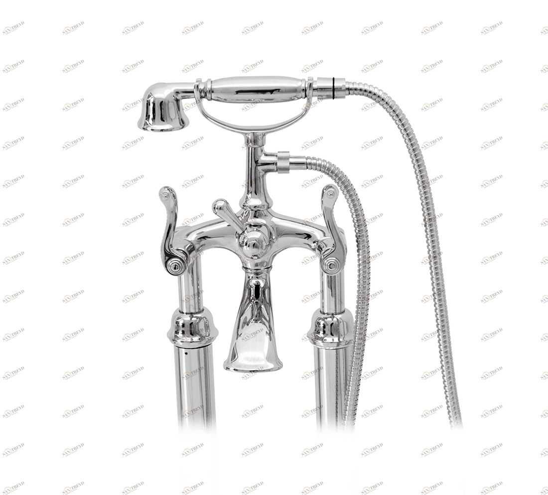 Gentry Home Смеситель для умывальника на три отверстия с выдвижным краном Tiffany Хром GH100832